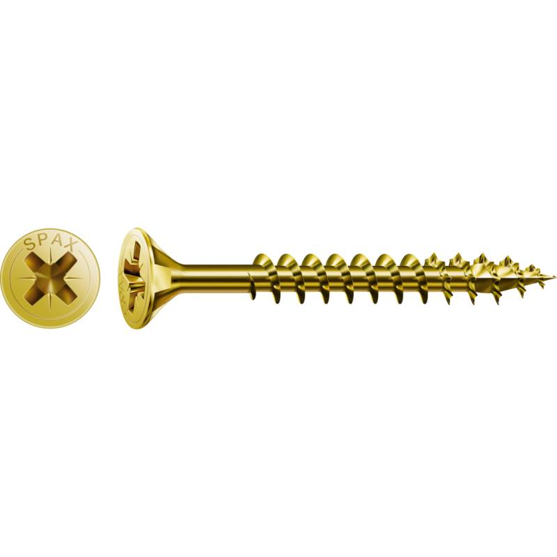 SPAX Universalschraube YELLOX Vollgewinde Senkkopf Kreuzschlitz CUT4-Spitze 4 x 60mm - 500 Stück von SPAX International GmbH & Co. KG