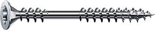SPAX 541010450805 Verlegeschraube 4.5X 80 Teilgewinde Torx 20 Wirox-Silber, 4,5 x 80 mm, 200 Stück von SPAX