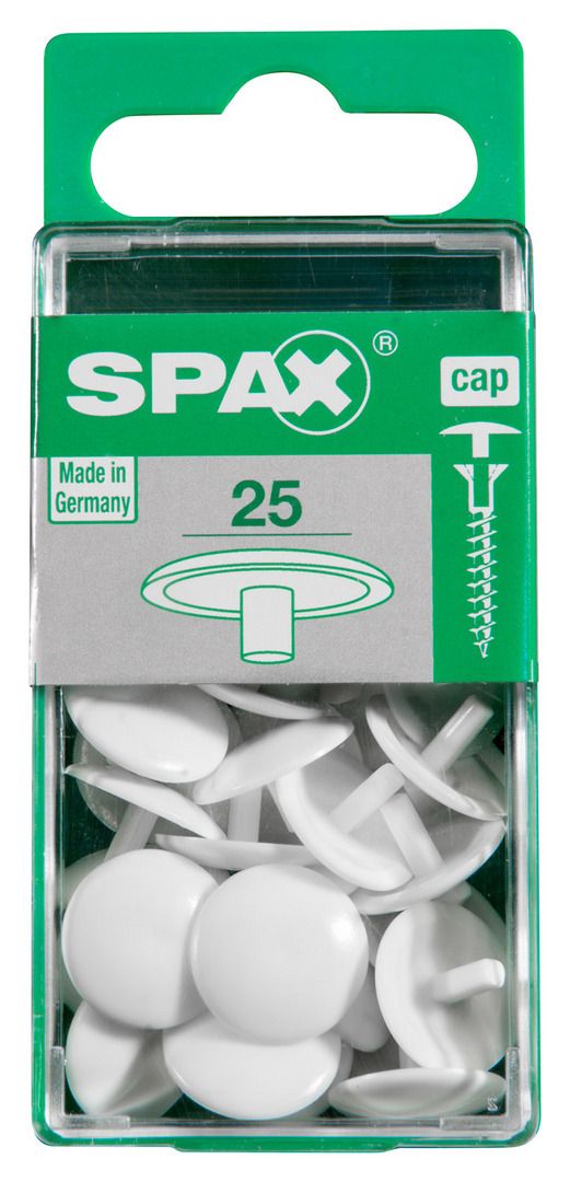 Spax Abdeckkappen weiß zum stecken (stift) - 25 Stk. von SPAX
