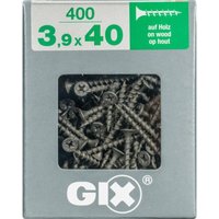 SPAX GIX-B Grobgewinde, 3,9 x 40 mm, 400 Stück, Vollgewinde, Trompetenkopf, Kreuzschlitz H2, Nadelspitze - 4891170390408 von SPAX
