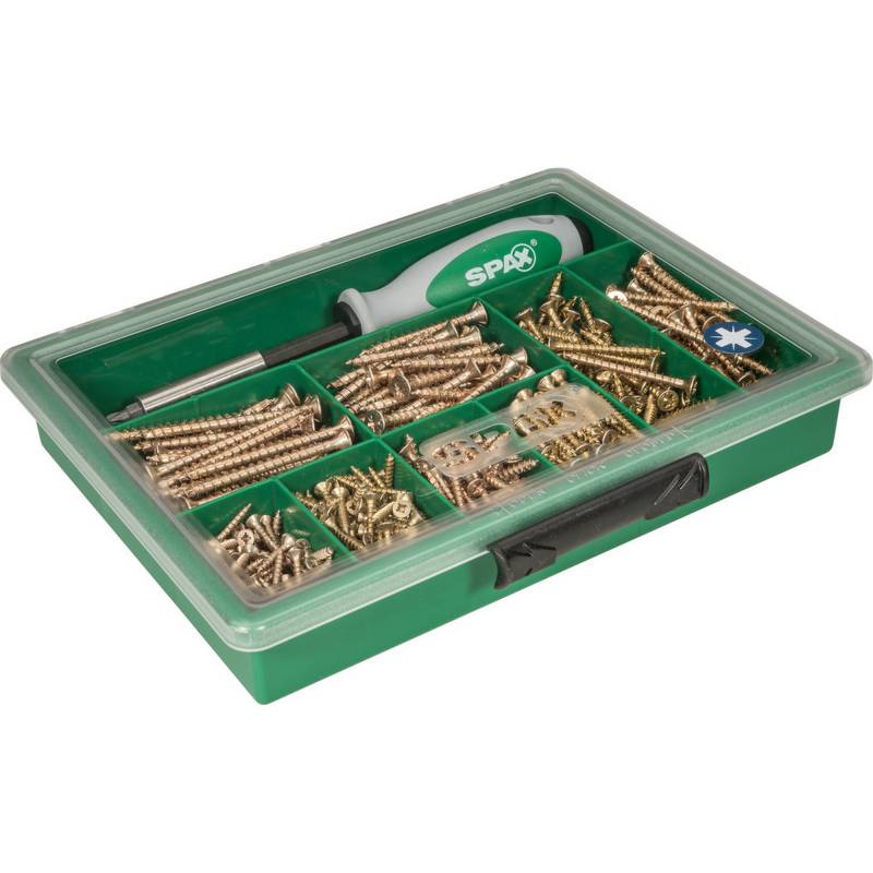 Spax Schrauben-Set PZ1/PZ2 mit Magnetschrauber und Bits 630-teilig von SPAX