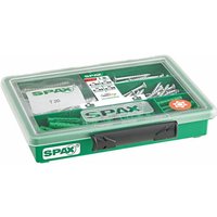 SPAX Sortiment klein, Schrauben-Set mit 4 Abmessungen + Dübel, 160 Stück, Senkkopf, T-STAR plus, WIROX - 4000001991179 von SPAX