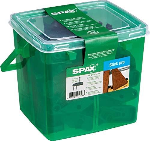 SPAX Stick pro, unsichtbare Terrassenbefestigung auf Holz und Aluminium, 40 Sticks, inkl. Schrauben für ca. 1m² Terrasse, schwarz – 4009422556629 von SPAX