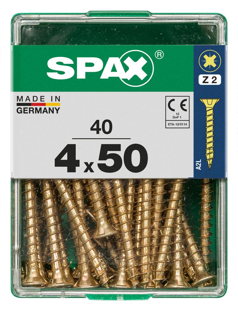 Spax Universalschrauben 4.0 x 50 mm PZ 2 - 40 Stk. von SPAX