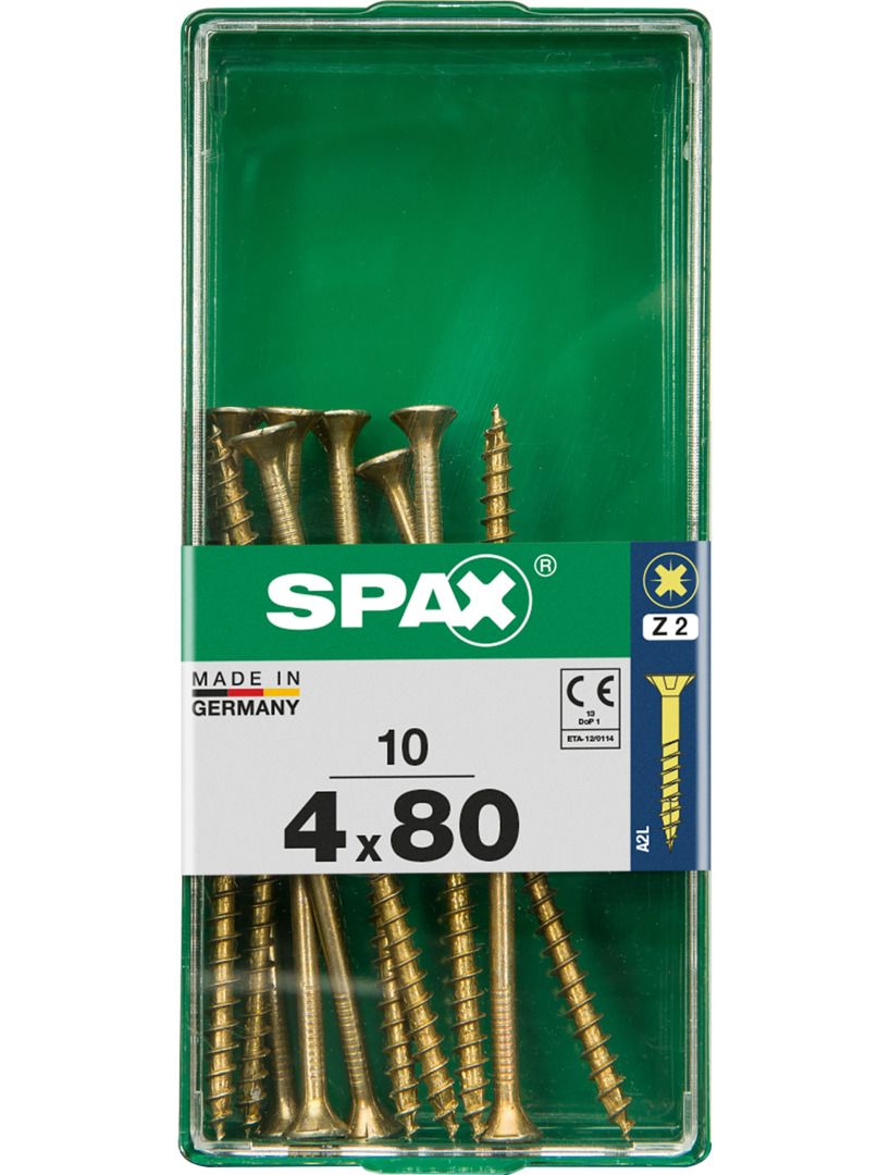 Spax Universalschrauben 4.0 x 80 mm PZ 2 - 10 Stk. von SPAX