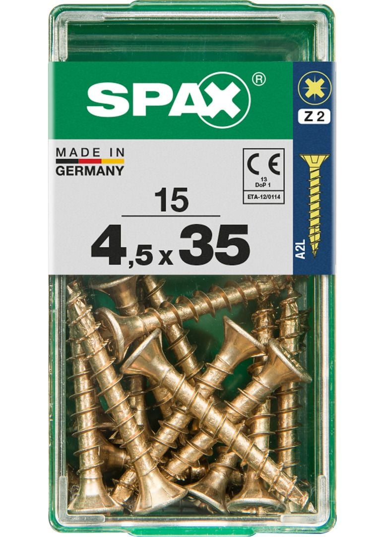 Spax Universalschrauben 4.5 x 35 mm PZ 2 - 15 Stk. von SPAX