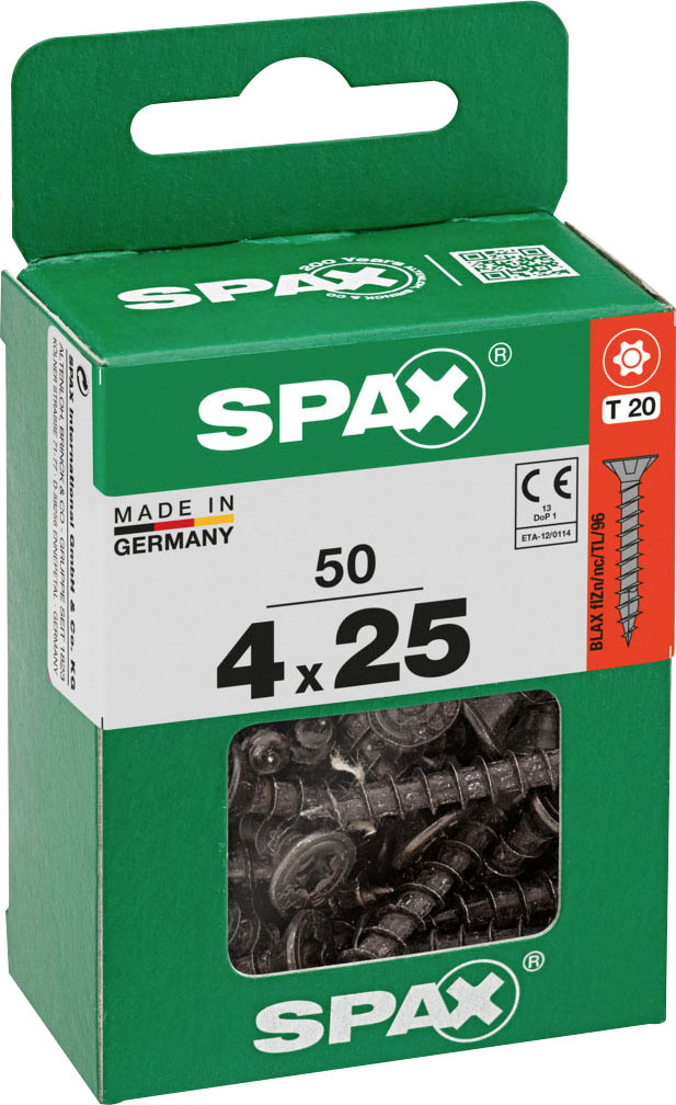 Spax Universalschrauben 4 x 25 mm T20 Vollgewinde - 50 Stk. Spax Universalschrauben 4 x 25 mm T20 Vollgewinde - 50 Stk. von SPAX
