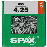 Spax - Universalschraube, 4 x 25 mm, 600 Stück, Vollgewinde, Senkkopf, t-star plus T20, 4CUT, wirox - 4191010400256 Spax - Universalschraube, 4 x 25 mm, 600 Stück, Vollgewinde, Senkkopf, t-star plus T20, 4CUT, wirox - 4191010400256 von SPAX
