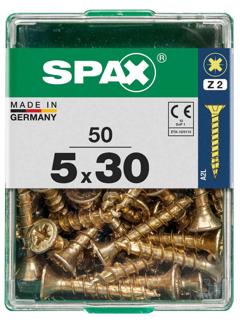 Spax Universalschrauben 5.0 x 30 mm PZ 2 - 50 Stk. von SPAX