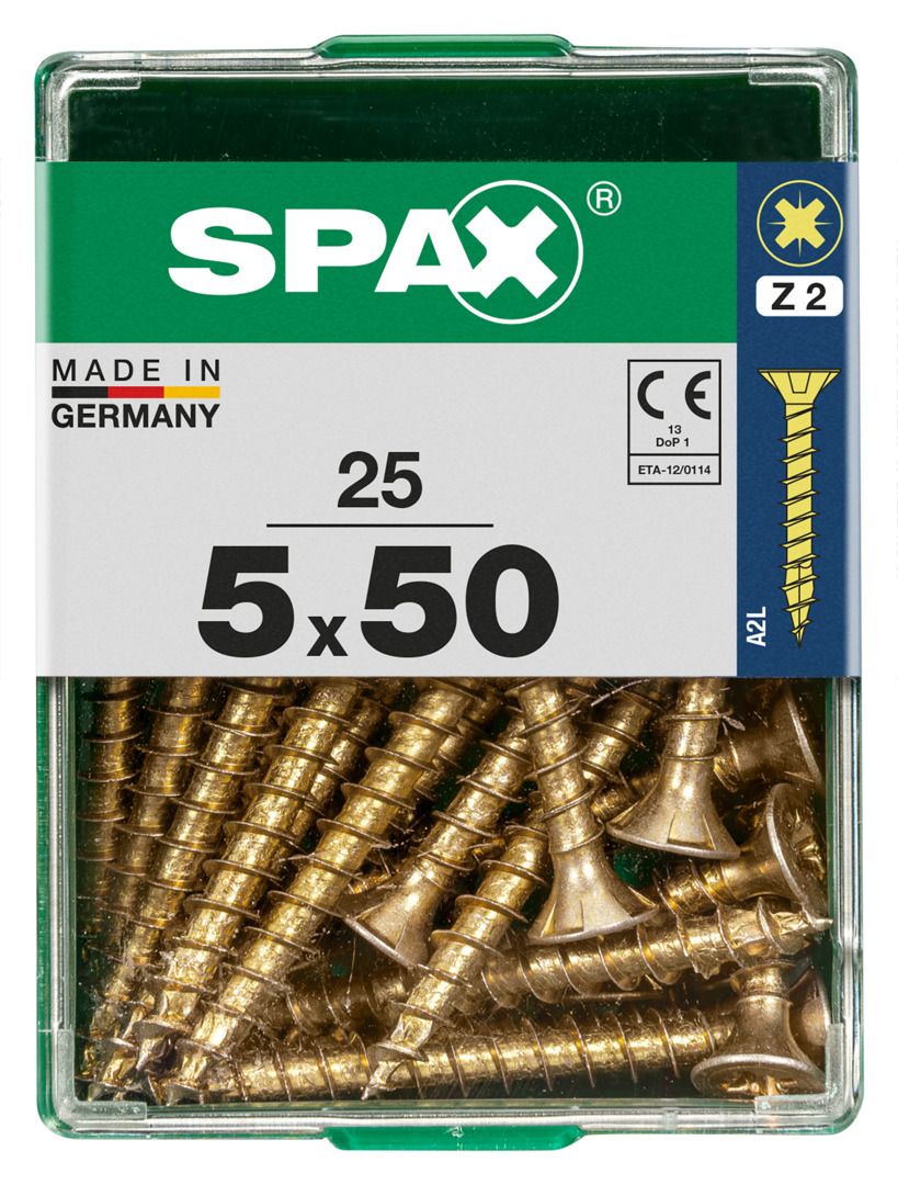 Spax Universalschrauben 5.0 x 50 mm PZ 2 - 25 Stk. von SPAX