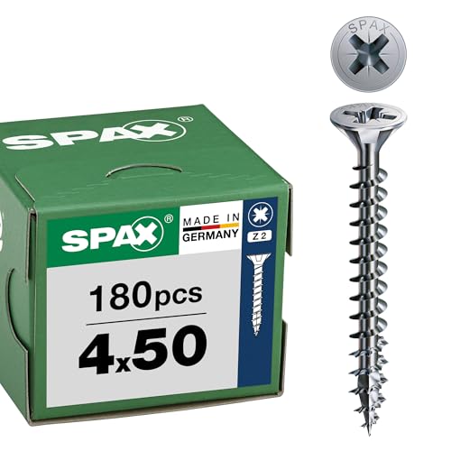 SPAX Universalschraube, 4,0 x 50 mm, 180 Stück, Vollgewinde, Senkkopf, Kreuzschlitz Z2, 4CUT, WIROX - 8000000287350 SPAX Universalschraube, 4,0 x 50 mm, 180 Stück, Vollgewinde, Senkkopf, Kreuzschlitz Z2, 4CUT, WIROX - 8000000287350 von SPAX