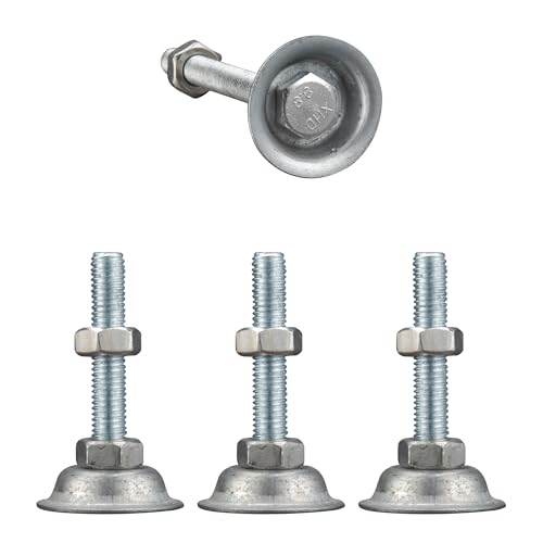 SPDYCESS 4 Stück Möbel Nivellierfüße M12×50mm×Ø40mm Maschinenfüße aus Kohlenstoffstahl Möbelrichtmaschinen Tischbein-Nivellierer für Tisch, Stuhl, Schrank(Silber) von SPDYCESS