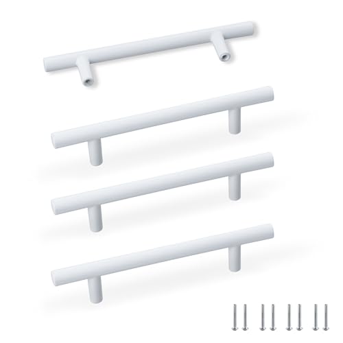 SPDYCESS 4 Stück Möbelgriffe Schrankgriffe Küchengriffe, Schubladengriffe Türgriffe Küche T Stangengriff, Griffe für Küchen Schränke Schublade, Ø10mm, Lochabstand 96mm, Weiß SPDYCESS 4 Stück Möbelgriffe Schrankgriffe Küchengriffe, Schubladengriffe Türgriffe Küche T Stangengriff, Griffe für Küchen Schränke Schublade, Ø10mm, Lochabstand 96mm, Weiß von SPDYCESS