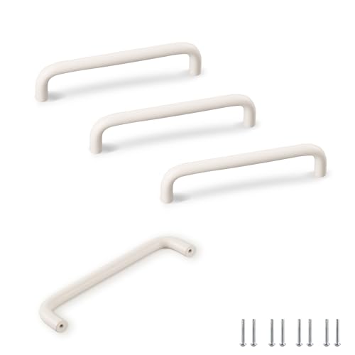 SPDYCESS 4 Stück Möbelgriffe Schubladengriffe Schrankgriffe Küchengriffe Türgriffe Weiß, Griffe für Küchen Schränke Garderobe Duschtür, Lochabstand 128mm von SPDYCESS