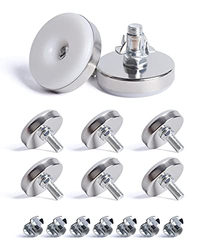 SPDYCESS 8 Stück M10 X 50MM Verstellfüsse Möbelfüße, Verstellbare Runde Nivellierfüße Planierenfüße mit 8 Stück 4-zackigen Nutensteinen, für Schrank Schreibtisch Bett Beine von SPDYCESS
