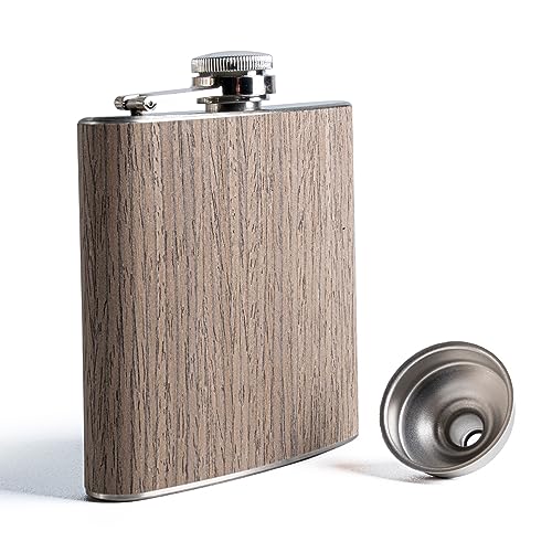 SPDYCESS Edelstahl Flachmann aus Holz 6oz Männer Flachmänner mit Trichter Tragbar Flachmann von Alkohol Geschenk zum Wandern Klettern Angeln SPDYCESS Edelstahl Flachmann aus Holz 6oz Männer Flachmänner mit Trichter Tragbar Flachmann von Alkohol Geschenk zum Wandern Klettern Angeln von SPDYCESS