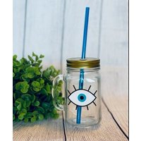 Evil Eye Einmachglas, Becher, Glas, Kaffeeglas, Tassen, Mason von SPDesignzCo