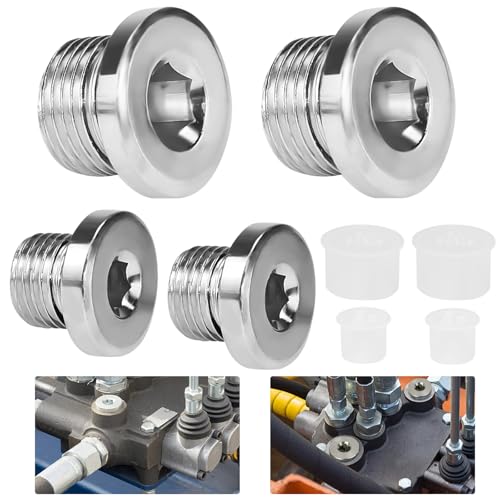 SPEACOUR 4 Stück Blindstopfen, Verschlussstopfen 1/2 Zoll, Lochstopfen Set, Schraubstopfen 1/4 Zoll, Blindstopfen Wasserleitung, Stopfen mit Dichtung für Leitungsabdichtung und Blockierung von SPEACOUR