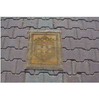 1'3x1'4 Doormate Teppich, Aesthetig Teppich, Antiker Badezimmerteppich, Oushak Kleiner Teppich, Gelber Mini Teppich, 495-B, Doormates von SPECIALDESIGNRUGS