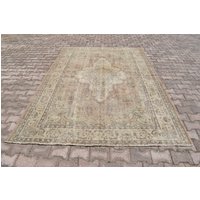 200x250 Vintage Oushak Teppich Handgefertigter Wollteppich von SPECIALDESIGNRUGS