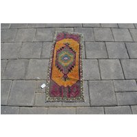 Mini Teppich, Türkei Miniteppich, Badeteppich, Boho Teppich, Handgemachter Miniteppich, Kleiner Geschenkteppich, 1'4x3'3'3 Ft, 598-B, 1x3 Rugs von SPECIALDESIGNRUGS