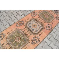 Vintage Oushak Läufer 70x270 Wollteppich Aus Wolle in Pastell von SPECIALDESIGNRUGS