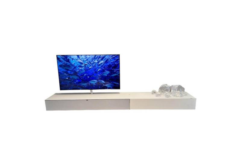 SPECTRAL Anbauschrank Media Lowboard Next Front Melamin Snow Glas Matt Snow von SPECTRAL