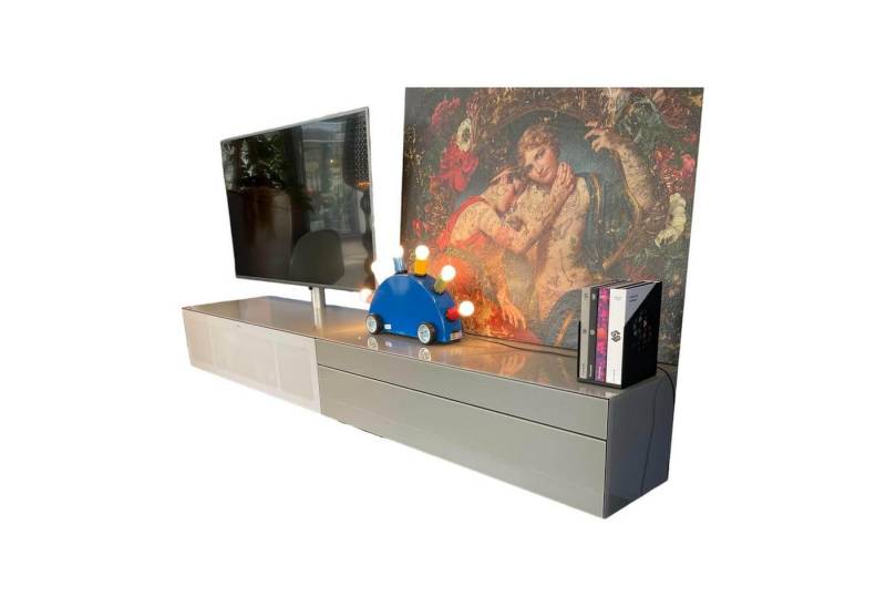 SPECTRAL Sideboard Wohnwand Ameno Cement Glas Korpus CM Cement Satiniert Grau von SPECTRAL