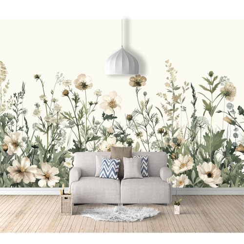 3D Effekt Tapete In Voller Größe selbstklebend Blumen, Blätter, Aquarell 100x70cm Kulisse Dekorative Kunst Moderne Tv Die Fototapete Wandbild Wohnzimmer Schlafzimmer von SPECUFX