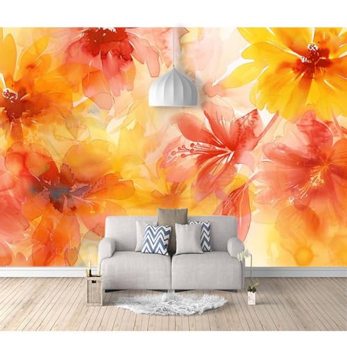 3D Pvc Tapetee selbstklebend Aquarell bunte abstrakte Blumen 100x70cm Eingang Hintergrund Restaurant Home Office Wandbild Fototapete 3d Tapete Effekt Vlies Wandbild Schlafzimmer von SPECUFX