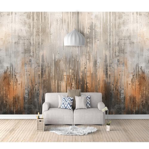 3D Tapete selbstklebend Abstrakte grau-braune Linienstruktur 100x70cm Wandbild Schlafzimmer Tv Hintergrund Rolle Die Fototapete Wohnzimmer von SPECUFX