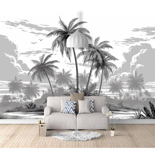 3D Tapete selbstklebend Skizze Wald Kokospalme Pflanze 100x70cm Wandbild Schlafzimmer Tv Hintergrund Rolle Die Fototapete Wohnzimmer von SPECUFX