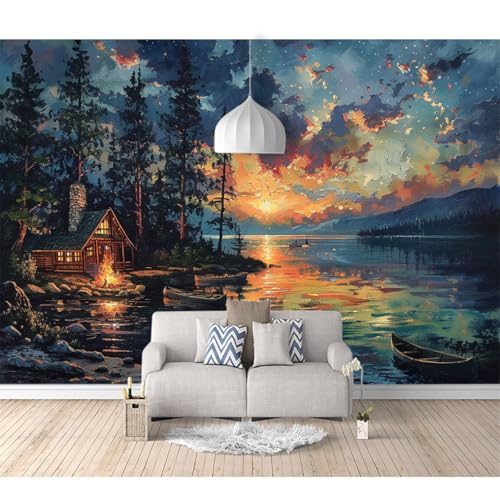 Art Fototapete 3d Effekt Wallpaper selbstklebend Blick auf den Sonnenuntergang des Ferienhauses am See 100x70cm Wandtapete Motivtapete Tapeten Moderne Wanddeko Wohnzimmer Schlafzimmer Büro Flur Art Fototapete 3d Effekt Wallpaper selbstklebend Blick auf den Sonnenuntergang des Ferienhauses am See 100x70cm Wandtapete Motivtapete Tapeten Moderne Wanddeko Wohnzimmer Schlafzimmer Büro Flur von SPECUFX