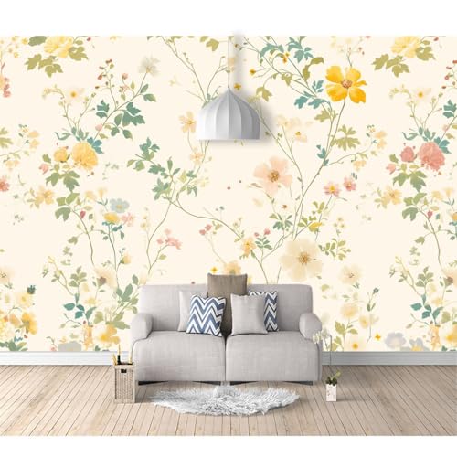 Art Fototapete 3d Effekt Wallpaper selbstklebend Blumen, Zweige, Pflanzen, rötlich, beige 100x70cm Wandtapete Motivtapete Tapeten Moderne Wanddeko Wohnzimmer Schlafzimmer Büro Flur von SPECUFX