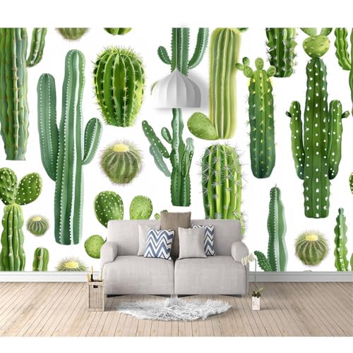 Art Fototapete 3d Effekt Wallpaper selbstklebend Cartoon Pflanze Kaktus grün 100x70cm Wandtapete Motivtapete Tapeten Moderne Wanddeko Wohnzimmer Schlafzimmer Büro Flur von SPECUFX