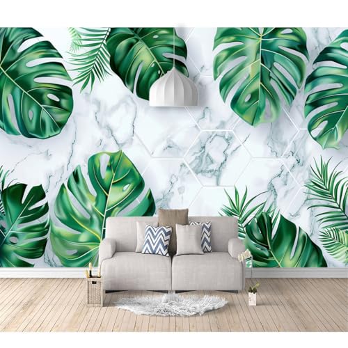 Art Fototapete 3d Effekt Wallpaper selbstklebend Die Blätter der Monstera sind von Natur aus grün Tapete Wandtapeten Wohnzimmer Schlafzimmer Wandbilder XXL Landschaft Panorama Wand Dekoration von SPECUFX