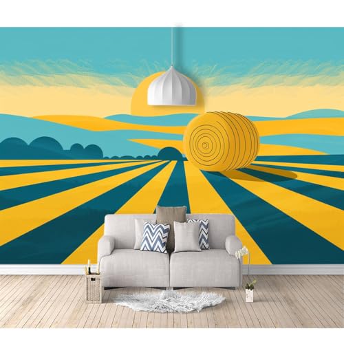 Art Fototapete 3d Effekt Wallpaper selbstklebend Geometrische abstrakte Landschaft 100x70cm Tapeten Wandtapete Wanddeko Design Wand Dekoration Wohnzimmer Schlafzimmer Büro Flur von SPECUFX