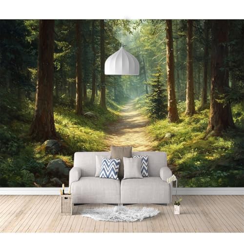 Art Fototapete 3d Effekt Wallpaper selbstklebend Grüne Waldwege 100x70cm Tapeten Wandtapete Wanddeko Design Wand Dekoration Wohnzimmer Schlafzimmer Büro Flur von SPECUFX