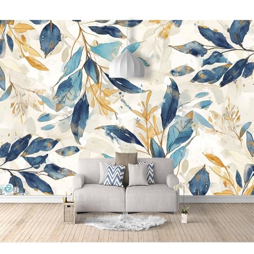 Fototapete 3D Effekt Tapete Schlafzimmer selbstklebend Aquarellblätter sind goldblau 100x70cm Fresko Tv Tapeten Wohnzimmer Wandtapete Poster Bilder Fototapete 3D Effekt Tapete Schlafzimmer selbstklebend Aquarellblätter sind goldblau 100x70cm Fresko Tv Tapeten Wohnzimmer Wandtapete Poster Bilder von SPECUFX