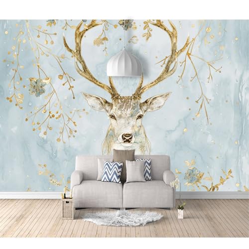Fototapete 3D Effekt Tapete Schlafzimmer selbstklebend Vintage Hirsch goldene Zweige 100x70cm Fresko Tv Tapeten Wohnzimmer Wandtapete Poster Bilder Fototapete 3D Effekt Tapete Schlafzimmer selbstklebend Vintage Hirsch goldene Zweige 100x70cm Fresko Tv Tapeten Wohnzimmer Wandtapete Poster Bilder von SPECUFX