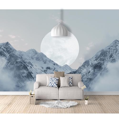 Fototapete 3D Effekt Tapete Schlafzimmer selbstklebend Winter schneebedeckte Berge und Monde 100x70cm Fresko Tv Tapeten Wohnzimmer Wandtapete Poster Bilder Fototapete 3D Effekt Tapete Schlafzimmer selbstklebend Winter schneebedeckte Berge und Monde 100x70cm Fresko Tv Tapeten Wohnzimmer Wandtapete Poster Bilder von SPECUFX