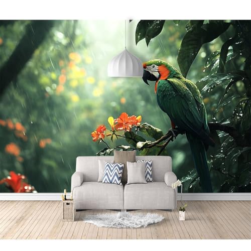 Fototapete 3D Effekt Tapeten selbstklebend Papagei im Baum 100x70cm Hintergrund Design Tapete Fototapeten Wandtapete Wohnzimmer Schlafzimmer Wand Schmücken von SPECUFX