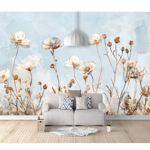 Fototapete 3D Effekt Vinyl Tapete selbstklebend Minimalistische Aquarellblumen weiß-grau 100x70cm Tapeten 3D Wandbilder Wohnzimmer Tv Hintergrundbild Wanddeko Fototapete 3D Effekt Vinyl Tapete selbstklebend Minimalistische Aquarellblumen weiß-grau 100x70cm Tapeten 3D Wandbilder Wohnzimmer Tv Hintergrundbild Wanddeko von SPECUFX