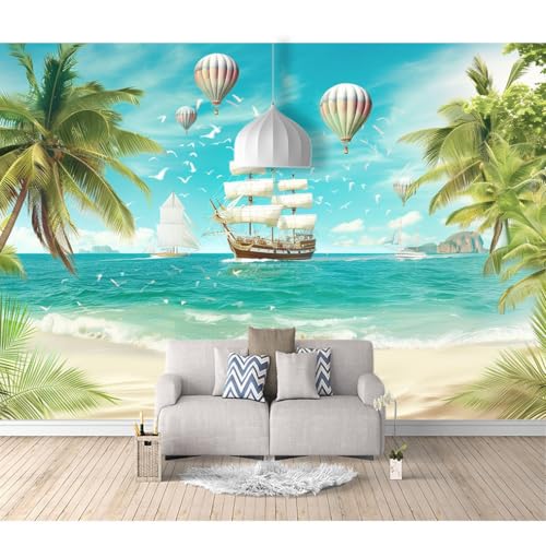 Fototapete 3D Effekt Vinyl Tapete selbstklebend Strandlandschaft Segeln Heißluftballon blau 100x70cm Tapeten 3D Wandbilder Wohnzimmer Tv Hintergrundbild Wanddeko Fototapete 3D Effekt Vinyl Tapete selbstklebend Strandlandschaft Segeln Heißluftballon blau 100x70cm Tapeten 3D Wandbilder Wohnzimmer Tv Hintergrundbild Wanddeko von SPECUFX