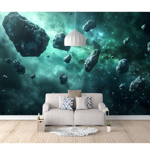 Fototapete 3D Effekt selbstklebend Science Fiction Universum Erde blauer Meteorit 100x70cm Wohnzimmer Schlafzimmer Tapete Wandtapete Hohe Auflösung Montagefertig von SPECUFX