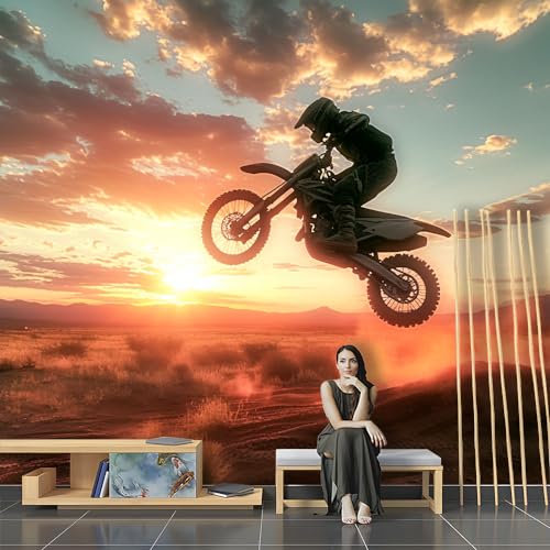 Fototapete 3D Extrem Sport Motocross Junge Tapeten Wandtapete XXL Wanddeko Design Wand Dekoration Wohnzimmer Schlafzimmer Büro von SPECUFX