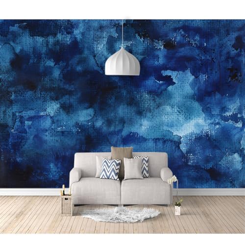 Fototapete 3D Wanddeko selbstklebend Handgemaltes einfaches Ölgemälde blaugrau 100x70cm Wand Tapete Moderne Wohnzimmer Schlafzimmer Wanddekoration von SPECUFX
