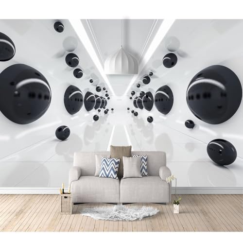 Fototapete 3D Wanddeko selbstklebend Moderne weiße und schwarze Tunnel-Täuschung 100x70cm Wand Tapete Moderne Wohnzimmer Schlafzimmer Wanddekoration Fototapete 3D Wanddeko selbstklebend Moderne weiße und schwarze Tunnel-Täuschung 100x70cm Wand Tapete Moderne Wohnzimmer Schlafzimmer Wanddekoration von SPECUFX