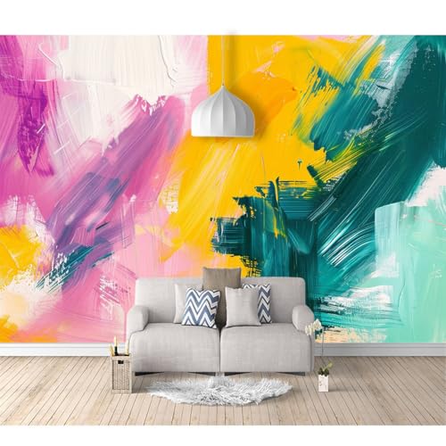 Fototapete 3D selbstklebend Abstraktes Ölgemälde bunt 100x70cm Tapeten Wandtapete XXL Wanddeko Design Wand Dekoration Wohnzimmer Schlafzimmer Büro von SPECUFX