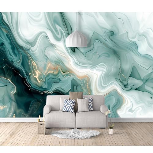 Fototapete 3D selbstklebend Marmorierung, Treibsand, Cyan 100x70cm Tapeten Wandtapete XXL Moderne Wanddeko Design Wand Dekoration Wohnzimmer Schlafzimmer Büro Flur von SPECUFX